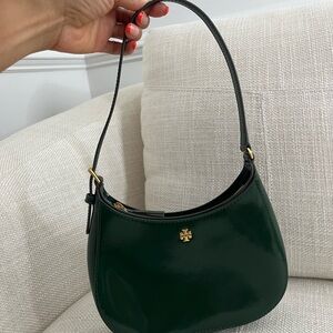 Gorgeous emerald green patent leather Tory Burch Emerson Small bag